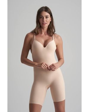 Karen Millen Low Back Bodysuit Short - Natural