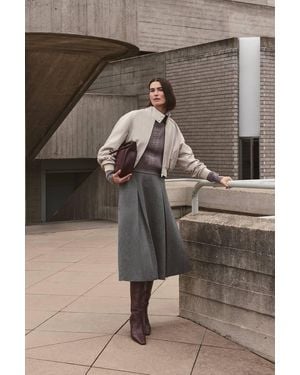 Karen Millen Compact Stretch Full Midi Skirt - Grey