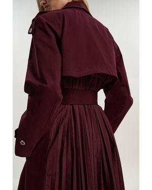 Karen Millen Pleated Back Trench Coat - Red