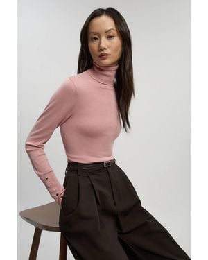 Karen Millen Forever Viscose Blend Roll Neck Knit Jumper - Black