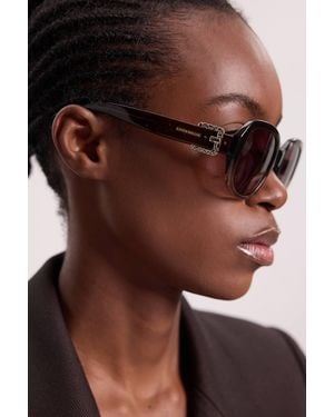 Karen Millen Rounded Buckle Detail Sunglasses - Brown