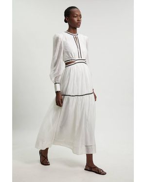 Karen Millen Studded Detail Maxi Dress - White