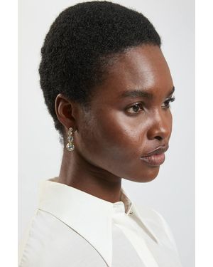 Karen Millen Crystal Flow Drop Earrings - Metallic