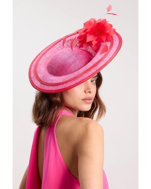 Karen Millen Flower Trim Detail Fascinator - Pink