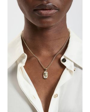 Karen Millen Crystal Pebble Pendant Necklace - Brown
