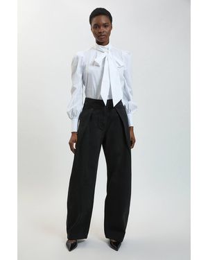 Karen Millen Denim Barrel Leg Jeans - Black