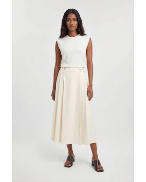 Karen Millen Utility Button Detail Midi Skirt - Brown