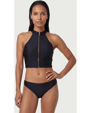 Karen Millen High Waist Bikini Bottoms - Black