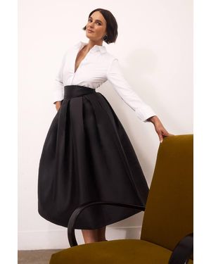 Karen Millen Forever Twill Woven Prom Maxi Skirt - Black