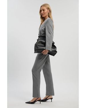 Karen Millen Tailored Marl Slim Leg Trouser - Grey