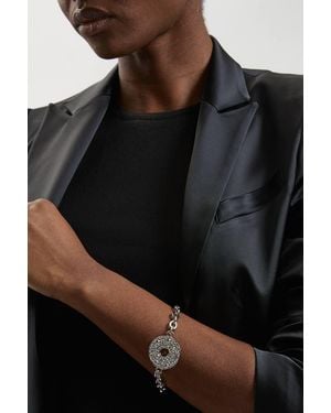 Karen Millen Crystal Ring Chain Bracelet - Black