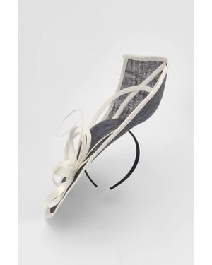 Karen Millen Large Teardrop Quill Detail Fascinator - Grey