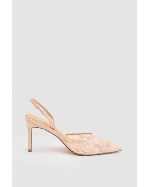 Karen Millen Lace Court Heeled Shoe - Pink