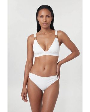 Karen Millen Trim Detail Bikini Top - White