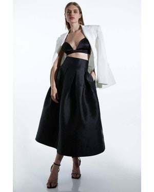 Karen Millen Petite Twill Prom Maxi Skirt - Black