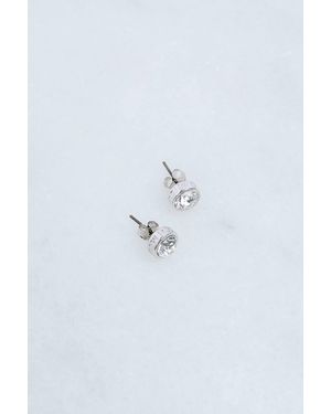 Karen Millen Hand Set European Crystal Solitaire Stud Earrings - Blue