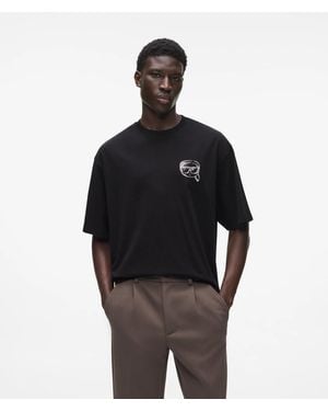 KARL LAGERFELD Ikon Sketch T-Shirt - Black