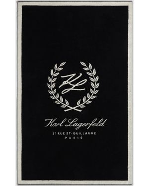 KARL LAGERFELD Crest Beach Towel - Black