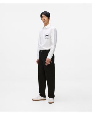 KARL LAGERFELD Ikon Canvas Trousers - White