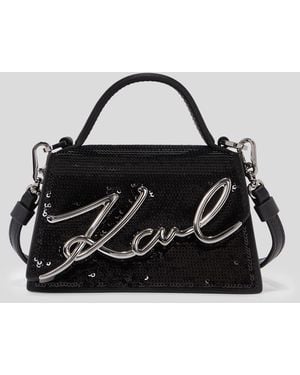 KARL LAGERFELD K/signature Sequin Nano Bag - Black