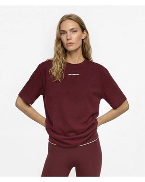 KARL LAGERFELD Logo Athleisure T-Shirt - Red
