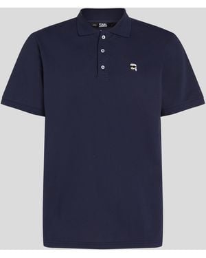 Karl Lagerfeld Karl Ikon Patch Polo - Blue