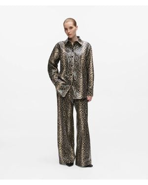 KARL LAGERFELD Faux-Python Flared Trousers - Multicolour