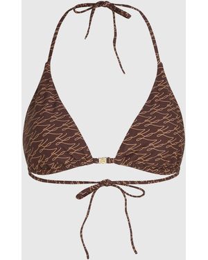 KARL LAGERFELD Autograph Triangle Bikini Top - Brown