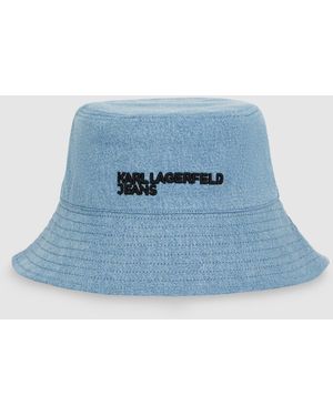 KL Jeans Reversible Denim Bucket Hat - Blue