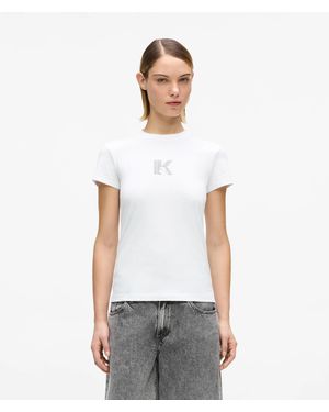 KL Jeans Slim K Logo T-Shirt - White
