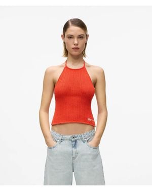 KL Jeans Knitted Halterneck Top - Red