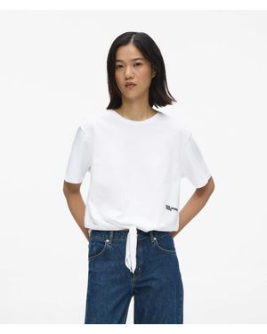 KL Jeans Regular‑Fit Tie Detail T-Shirt - White