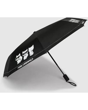 KARL LAGERFELD Ikon Choupette Small Umbrella - Black