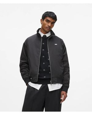 KARL LAGERFELD Zip-Up Blouson Jacket - Black
