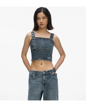 KL Jeans Belted Denim Tank Top - Blue