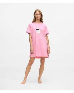 KARL LAGERFELD Ikon Rhinestone Pyjama Dress - Pink