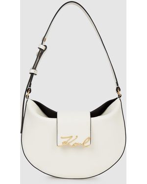 KARL LAGERFELD K/Signature Moon Bag - White