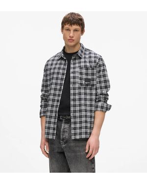 KL Jeans Chest Pocket Checked Shirt, Multicoloured - Grey