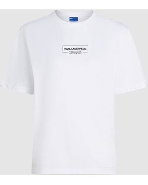 KL Jeans T-Shirt Avec Logo Contrastant, Femme, Taille - Blanc