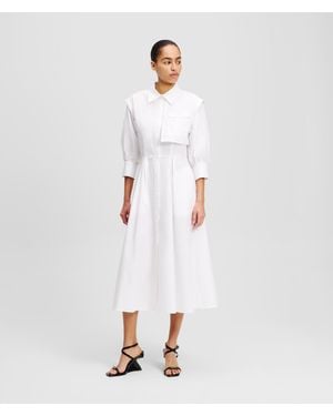 Karl Lagerfeld Cargo Shirt Dress - White