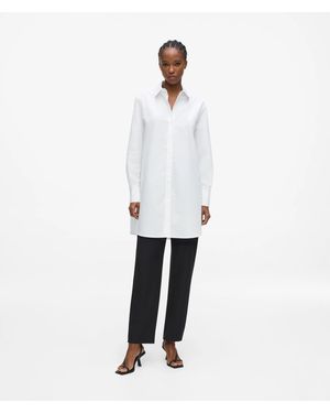 KARL LAGERFELD Signature Poplin Tunic Shirt - White