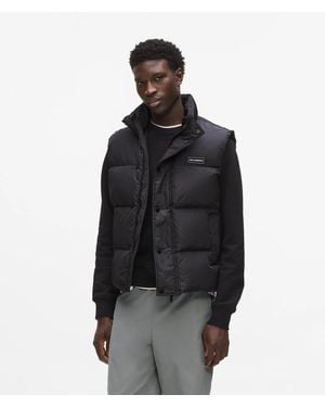 KARL LAGERFELD Logo Patch Puffer Gilet - Black
