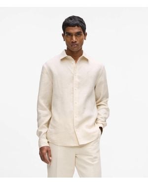 KARL LAGERFELD Monogram Linen Shirt - Natural