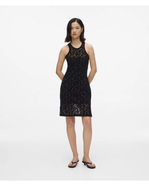 KL Jeans Floral Mesh Tank Dress - Black