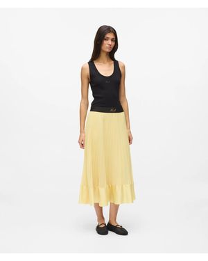 KARL LAGERFELD Satin Pleated Skirt - Metallic