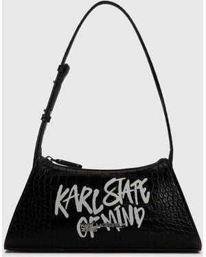 KL Jeans Karl Quote Small Shoulder Bag - Black