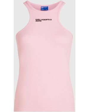 KL Jeans Ribbed Logo Tank Top - Pink