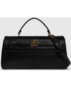 KARL LAGERFELD K/Autograph Elongated Top Handle Bag - Black