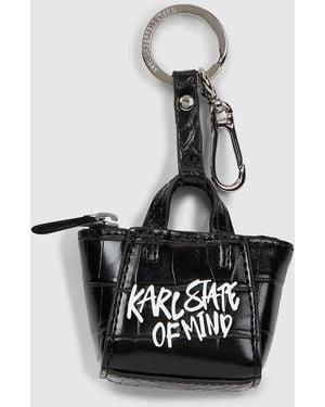 KL Jeans Karl Quote Tote Bag Keychain - Black