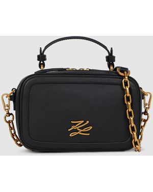 KARL LAGERFELD K/Autograph Chain Top Handle Bag - Black